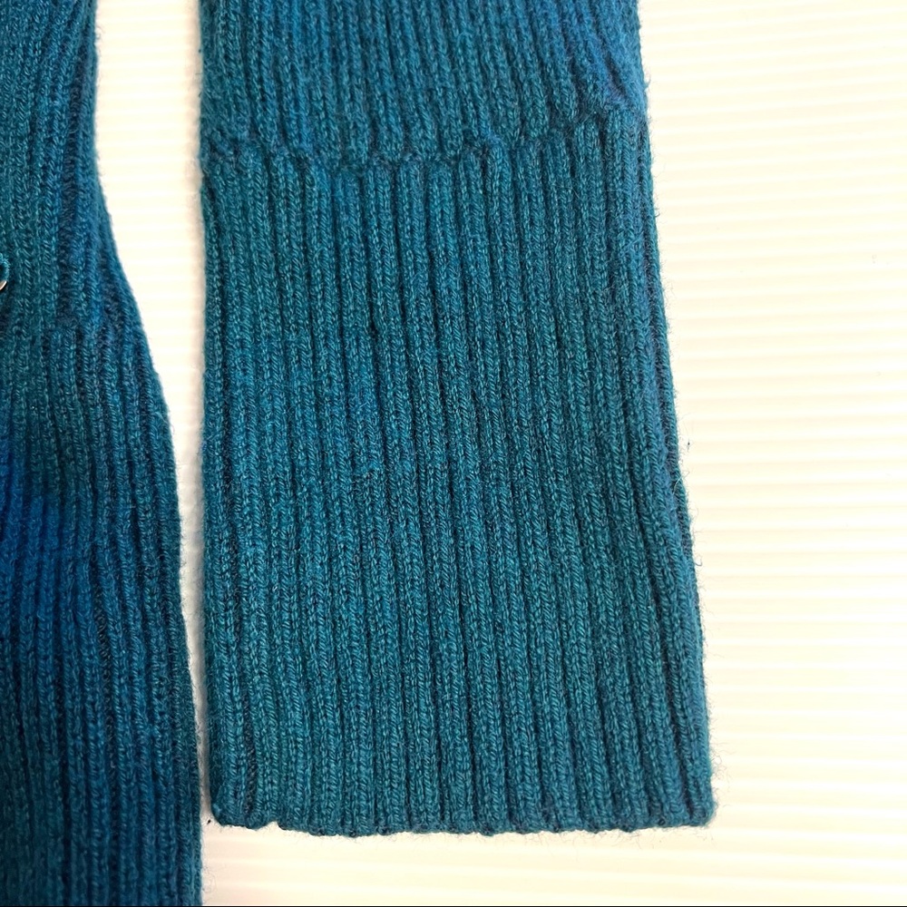 Eddie Bauer Women’s Teal Cable Knit Long Full Zip Sweater. Sz S - Picture 6 of 13